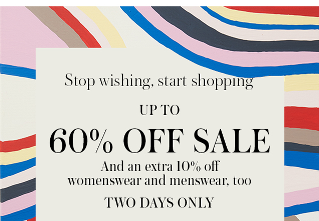 UP TO 60% OFF SALE