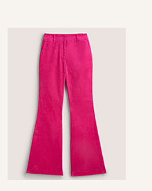 Corduroy Flare Trousers - Wild Watermelon PinK