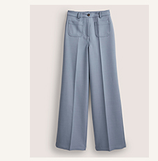 High Rise Wide Leg Trousers - Corporal Blue